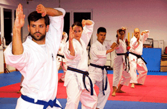 Тренировка карате — звуки карате и айкидо