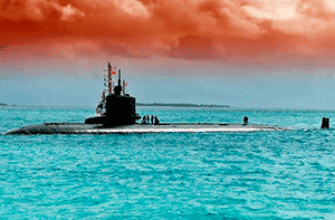 Звуки подводной лодки Подводная лодка на поверхности воды — иллюстрация к публикации «Звуки подводной лодки»