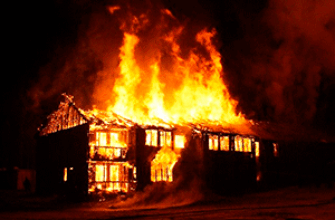 Горящий дом — звук пожара в доме