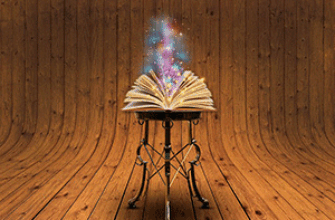 Скачать звук волшебства Из раскрытой книги поднимается искрящийся свет — иллюстрация к публикации «Скачать звук волшебства»